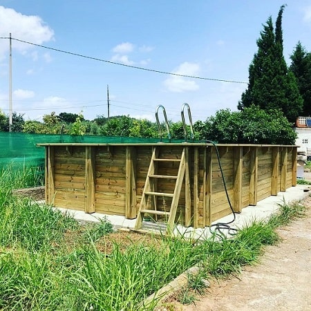 Instalación piscina desmontable de madera Gre modelo Braga