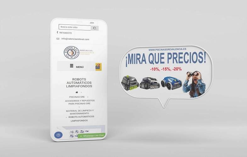 Robot limpiafondos eléctrico para Piscina Esteval 2022