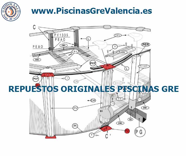 repuestos piscinas desmontables