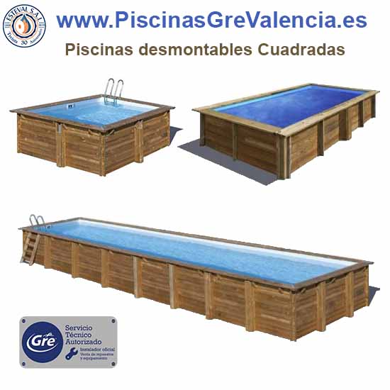 Piscinas desmontables madera o Piscinas desmontables cuadradas