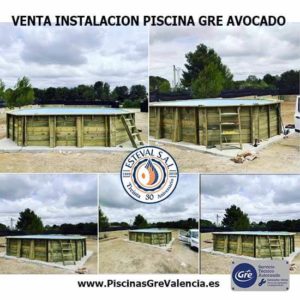 Venta e instalación de piscina desmontable de madera Gre Avocado