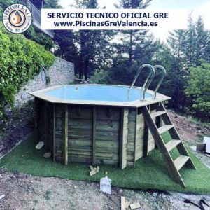 Venta e instalación de piscina desmontable de madera Gre modelo Grenade2 436x336x117cm Esteval