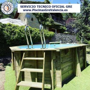 Venta e instalación de piscina desmontable de madera Gre modelo Grenade2 436x336x117cm PiscinasGreValencia