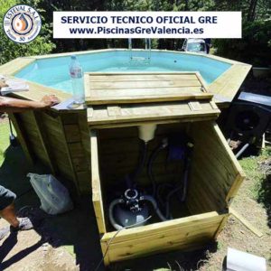 Venta e instalación de piscina desmontable de madera Gre modelo Grenade2 436x336x117cm Servicio Tecnico Oficial GRE Valencia